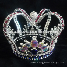 Colored beauty round pageant crown for sale